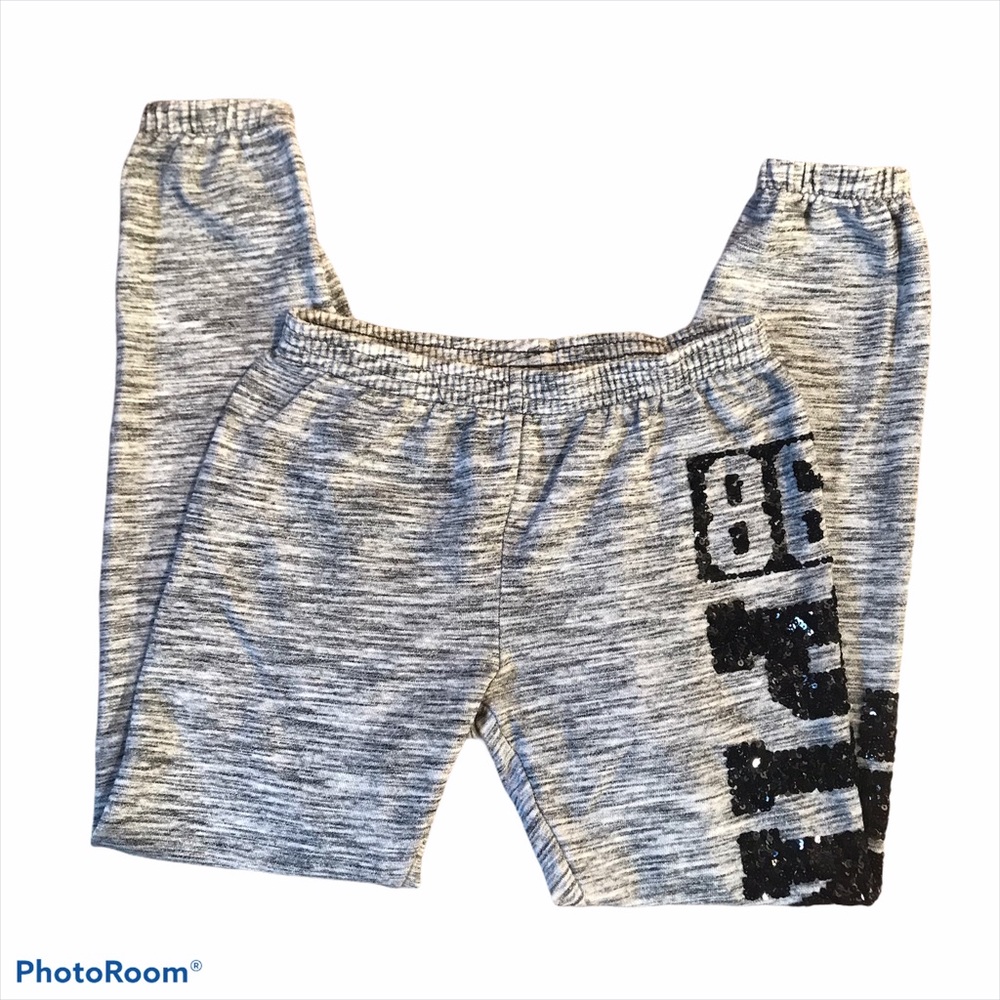 PINK VS Marled Gray Sweats With Black Sequins XS - Picture 6 of 6